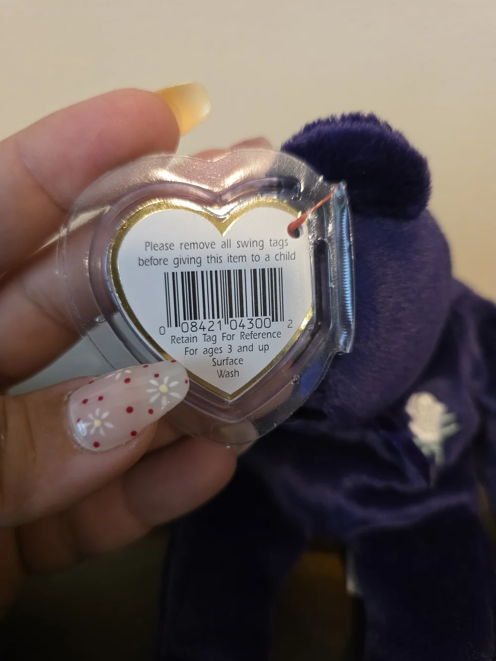 TY Beanie Baby Plush Bear - Purple